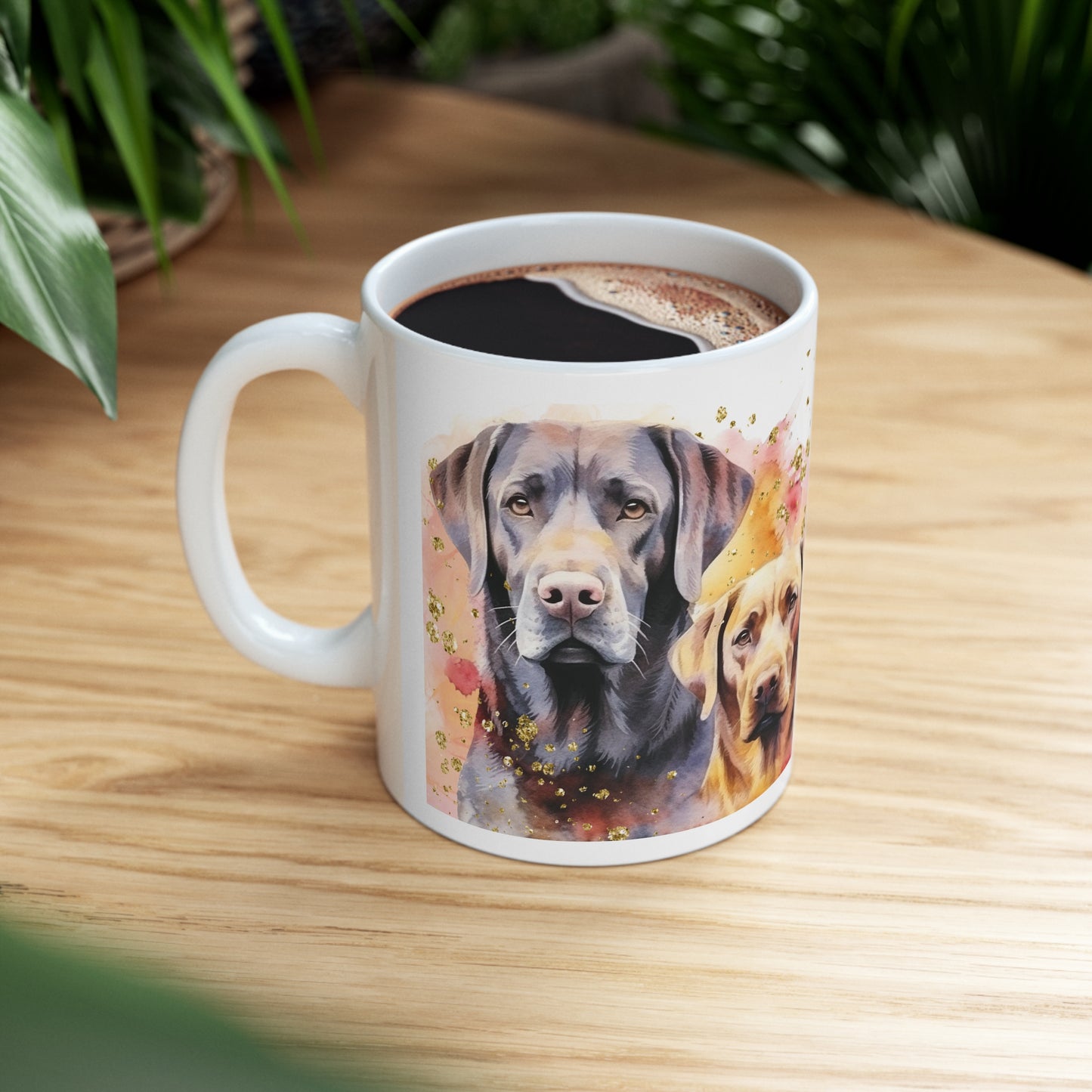 Ceramic Mug 11oz Accent Coffee Mug, 11oz for a Labrador dog lover for mom, grandma, girlfriend, grand daughter, dad, granddad, grand son.