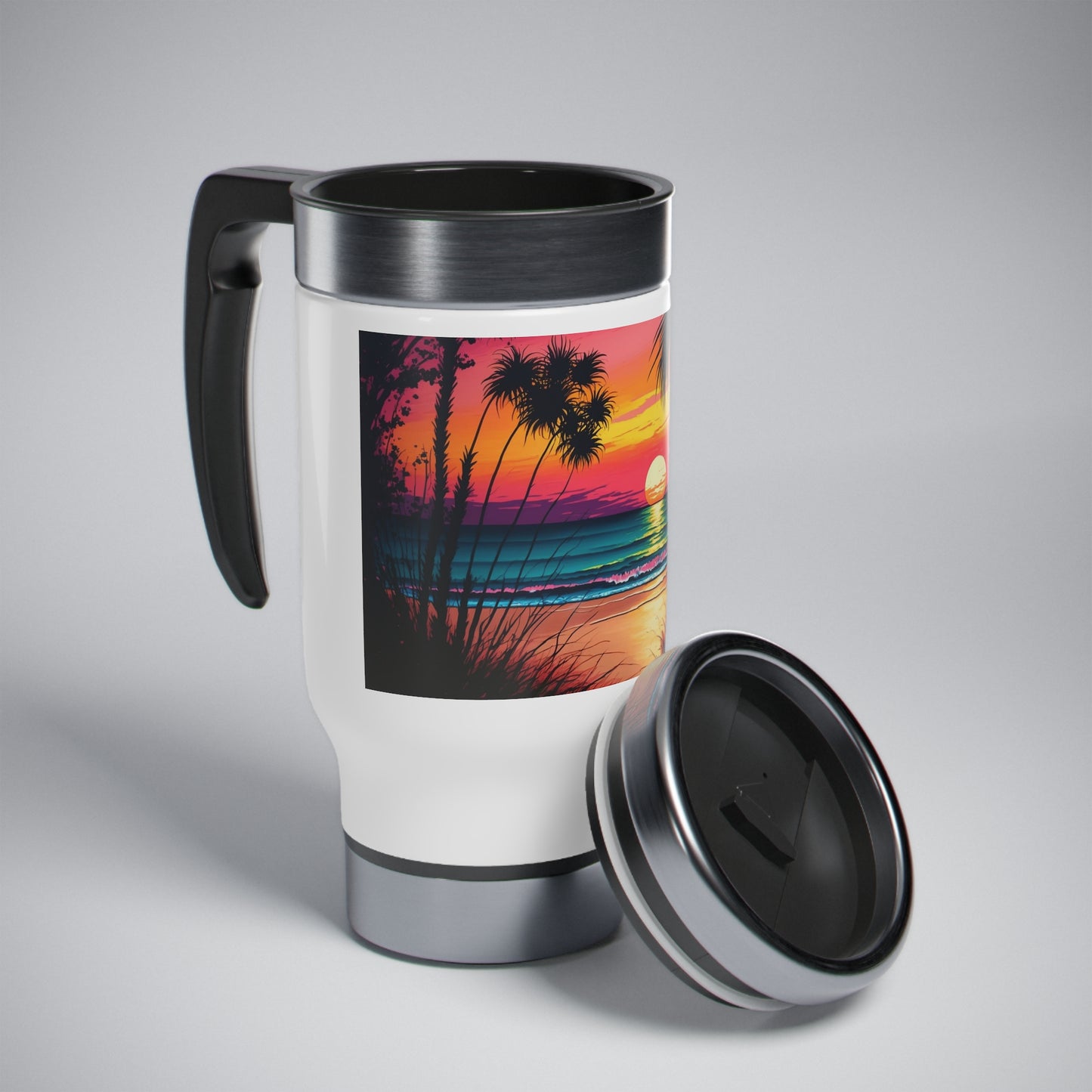 Stainless Steel Travel Mug with Handle, 14oz