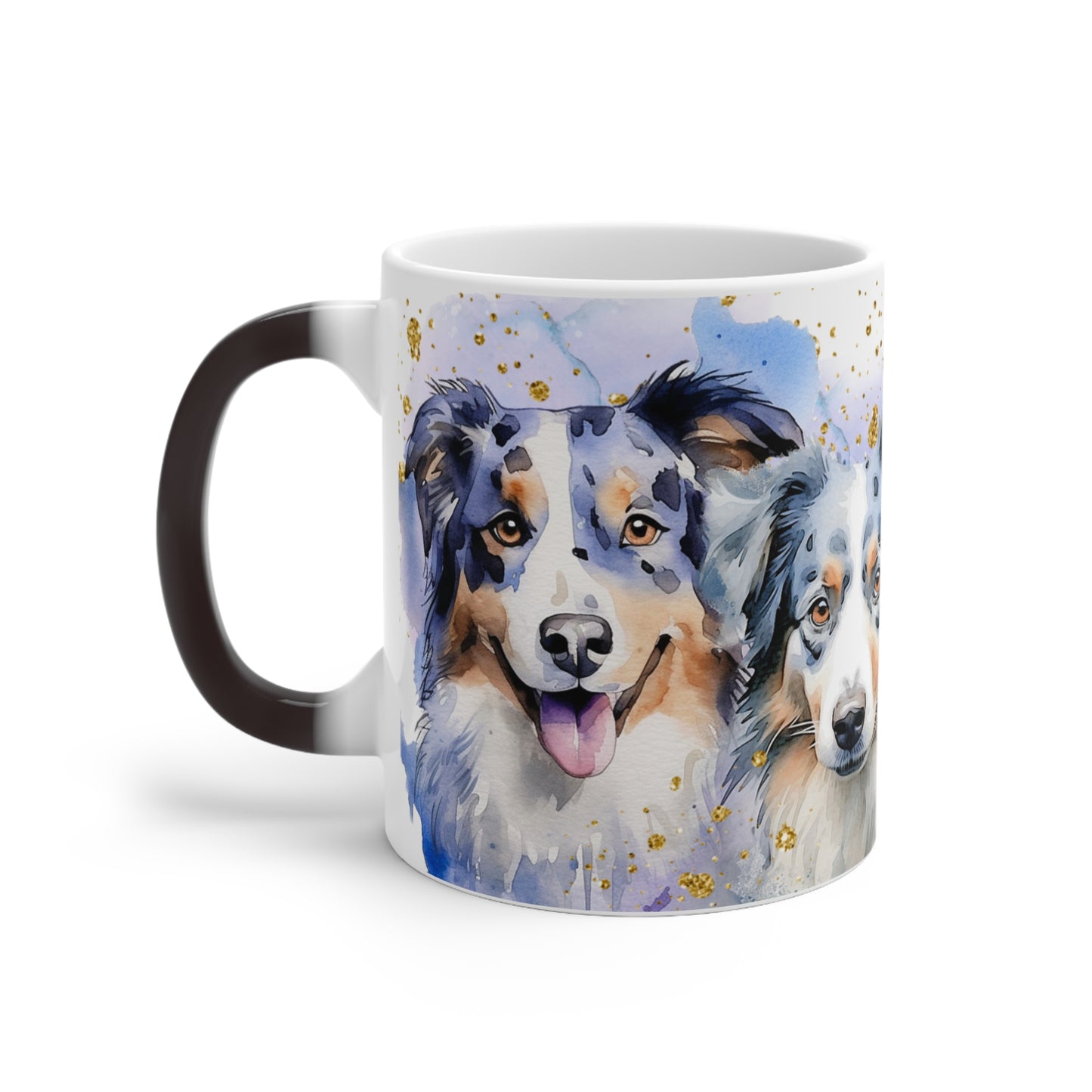 Colour Changing Mug 11oz for an Aussie dog lover for mom, grandma, girlfriend, grand daughter, dad, granddad, grand son.