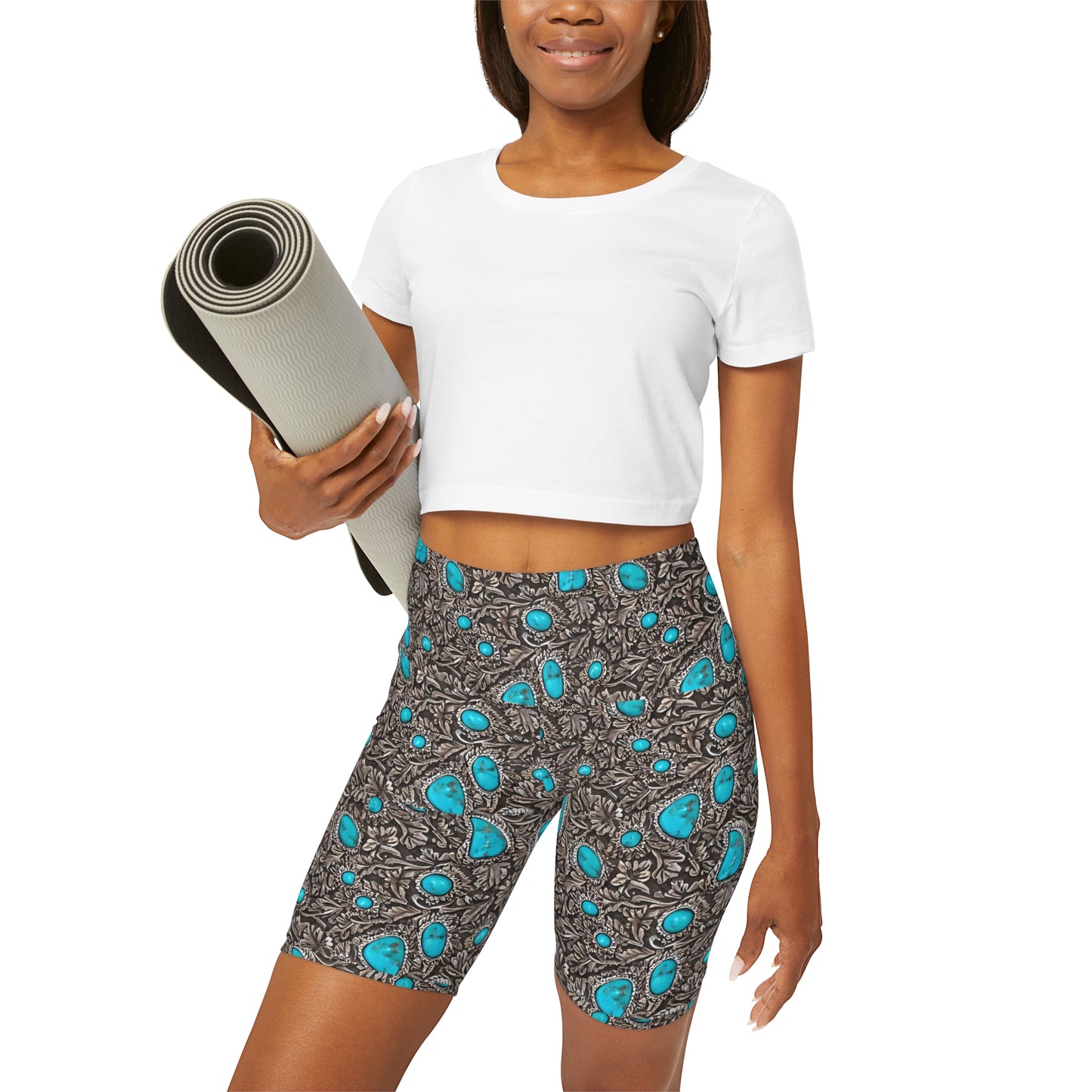 High Waisted Yoga Shorts (AOP)