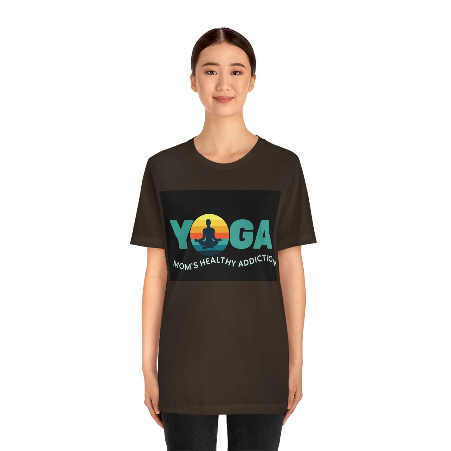 Unisex Jersey Short Sleeve Tee for a yoga loving mom, grandma, daughter, dad, granddad or son,