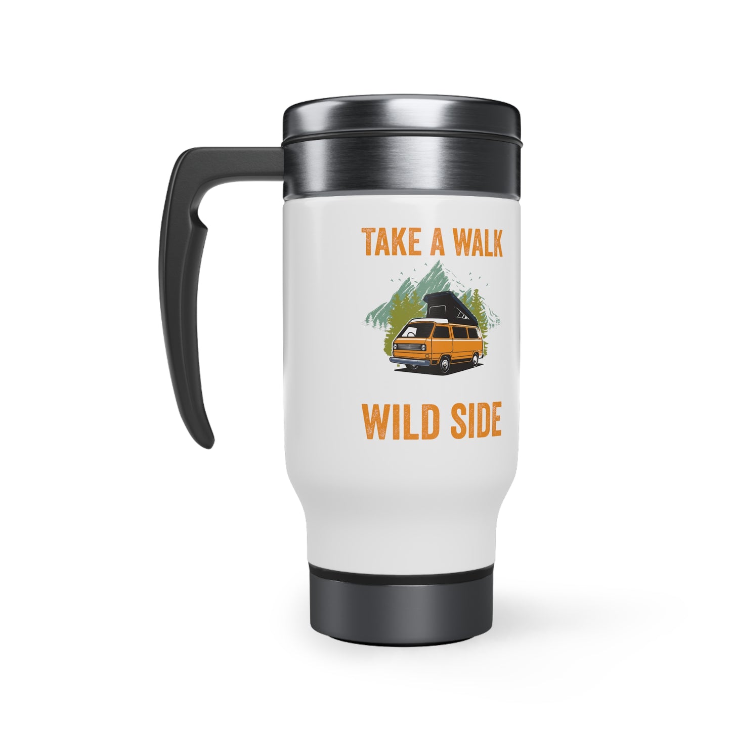 Stainless Steel Travel Mug with Handle, 14oz