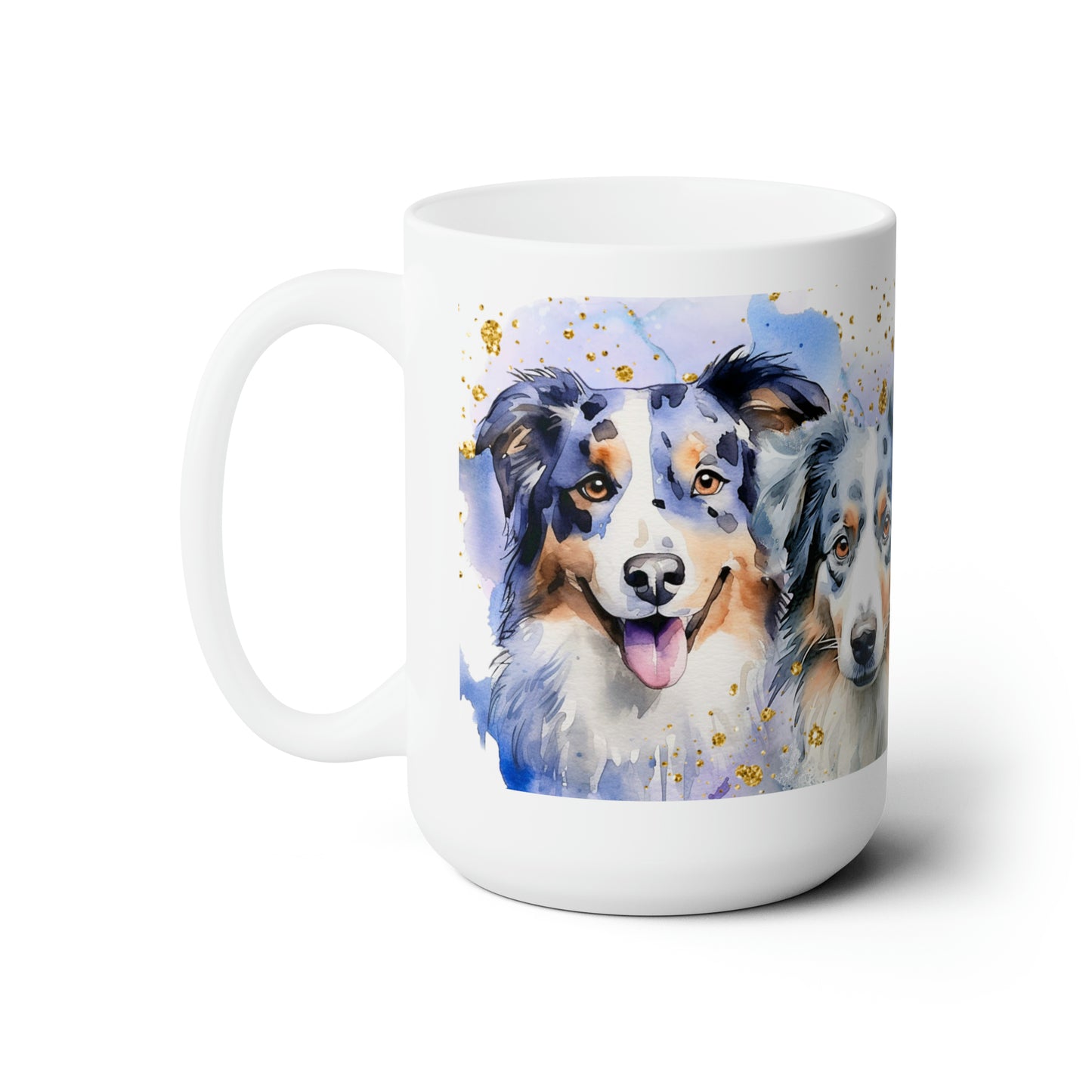 Ceramic Mug 15oz Accent Coffee Mug, for an Aussie dog lover for mom, grandma, girlfriend, grand daughter, dad, granddad, grand son.