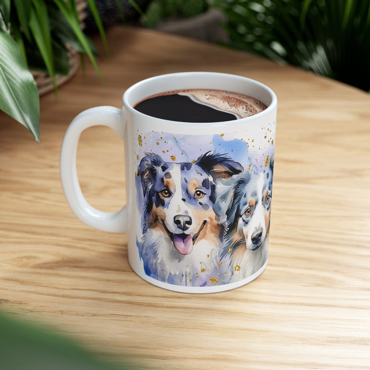 Ceramic Mug 11oz Accent Coffee Mug, for an Aussie dog lover for mom, grandma, girlfriend, grand daughter, dad, granddad, grand son.